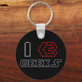 Porte-clés J'aime les geeks ASCII ART (Recto)