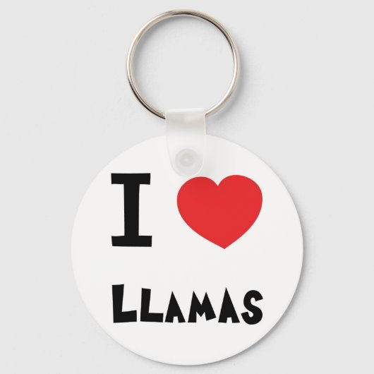 Porte-clés J'aime les lamas (Recto)