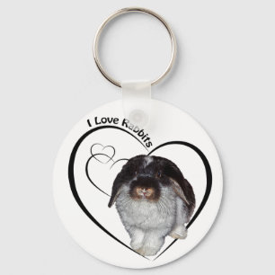 Porte-clés J'aime les lapins
