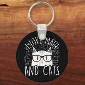 Porte-clés J'Aime Les Maths Et Les Chats Cute Kitty Chat (Recto)