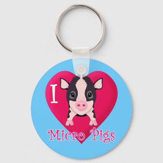Porte-clés J'Aime Les Micro Cochons (Recto)