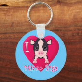 Porte-clés J'Aime Les Micro Cochons (Recto)