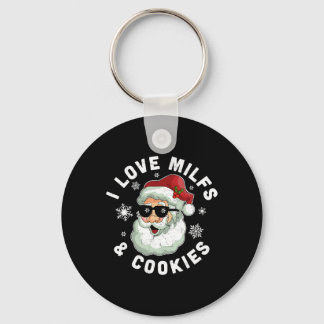 Porte-clés J'Aime Les Milfs Et Les Cookies Naughty Père Noël