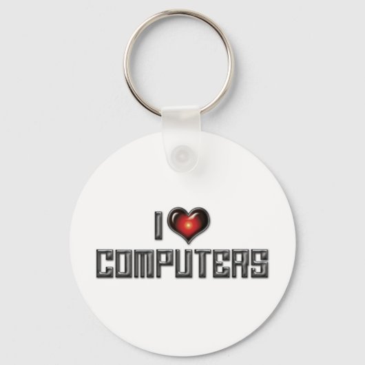 Porte-clés J'aime les ordinateurs Heart (Recto)