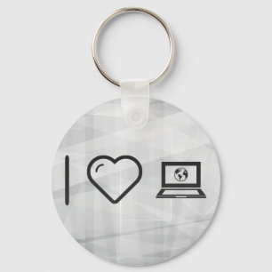 Porte-clés J'aime les ordinateurs portables Earth