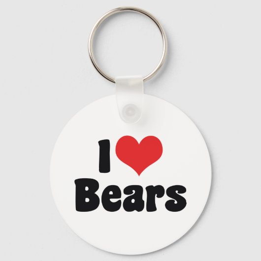 Porte-clés J'aime les ours à coeur (Recto)