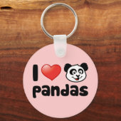 Porte-clés J'aime les pandas (Recto)