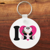 Porte-clés J'aime les pandas (Recto)