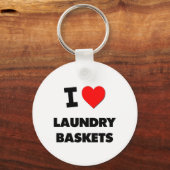 Porte-clés J'aime les paniers de blanchisserie (Recto)