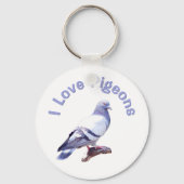 Porte-clés J'aime les pigeons (Recto)