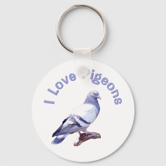Porte-clés J'aime les pigeons (Recto)
