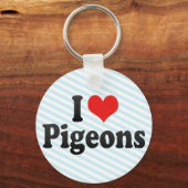 Porte-clés J'aime les pigeons (Recto)