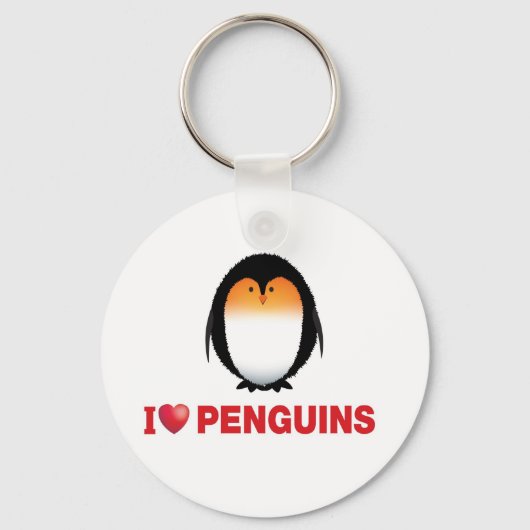 Porte-clés j'aime les pingouins (Recto)