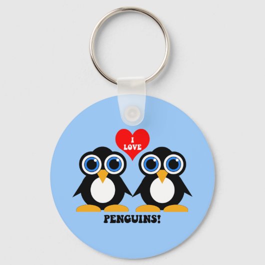 Porte-clés J'aime les pingouins (Recto)