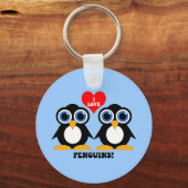 Porte-clés J'aime les pingouins (Recto)