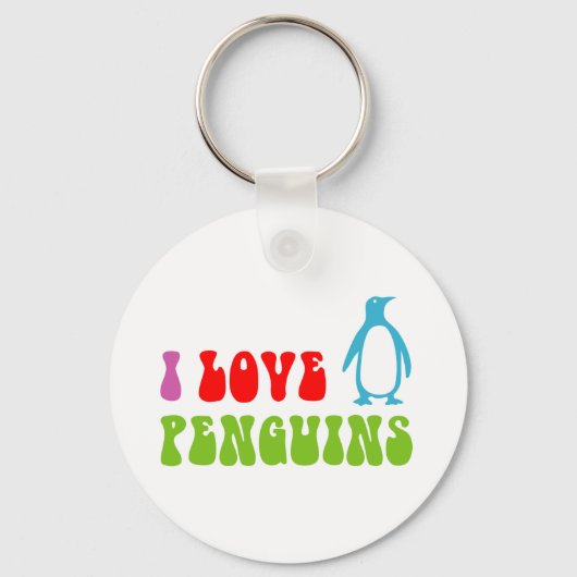 Porte-clés J'aime les pingouins (Recto)