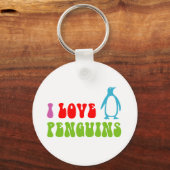Porte-clés J'aime les pingouins (Recto)