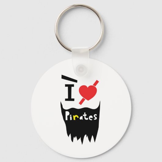 Porte-clés J'aime les pirates (Recto)
