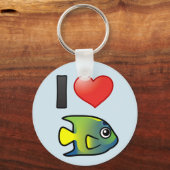 Porte-clés J'aime les poissons-anges de la Reine (Recto)