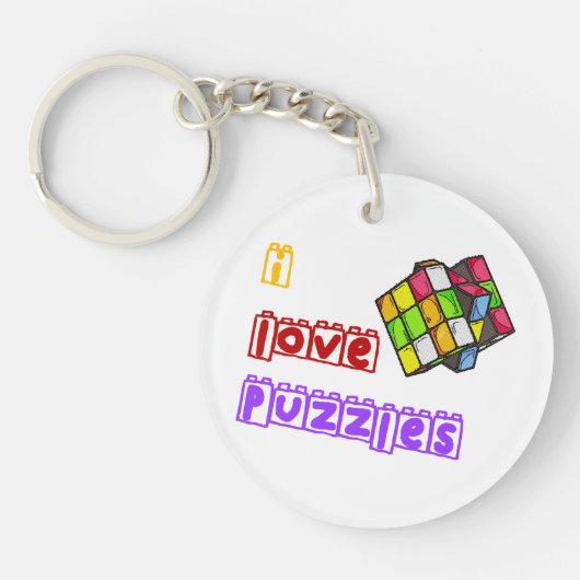 Porte-clés J'aime les puzzles (Devant)