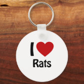 Porte-clés J'aime les rats (Recto)