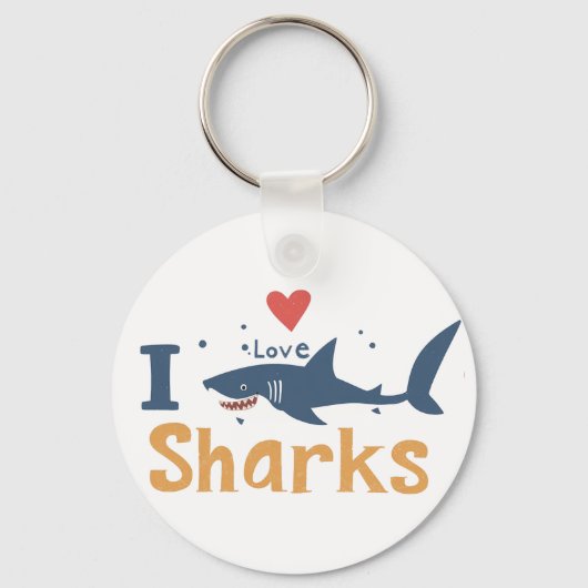 Porte-clés J'aime les requins (Recto)