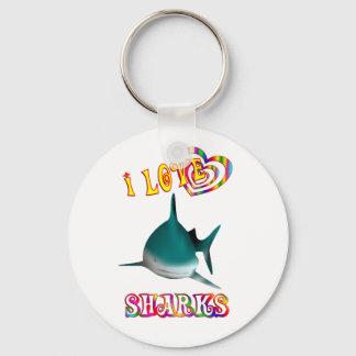 PORTE-CLÉS J'AIME LES REQUINS