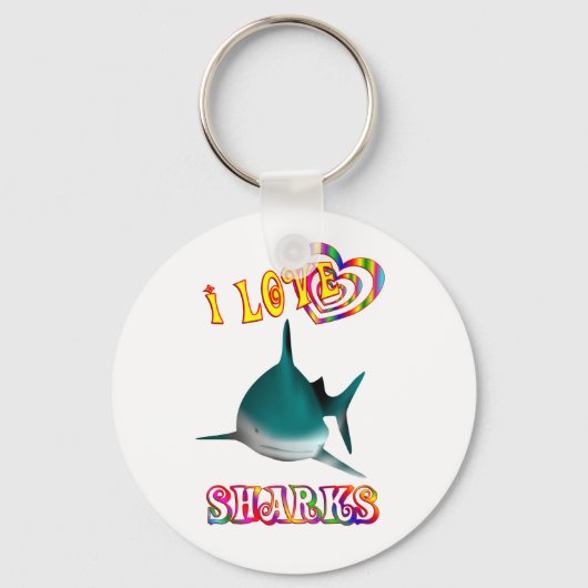 PORTE-CLÉS J'AIME LES REQUINS (Recto)