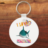 PORTE-CLÉS J'AIME LES REQUINS (Recto)