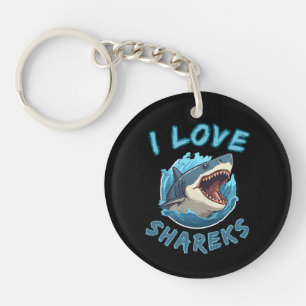 Porte-clés J'aime les requins Fisher