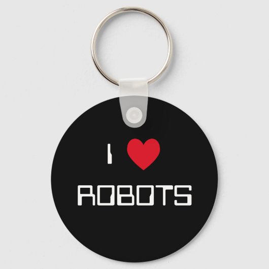 Porte-clés J'aime les robots (Recto)