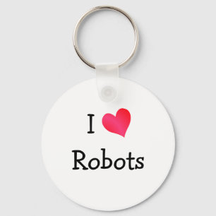 Porte-clés J'aime les robots
