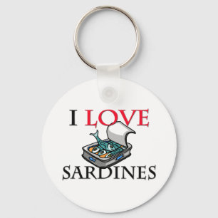 Porte-clés J'aime les sardines