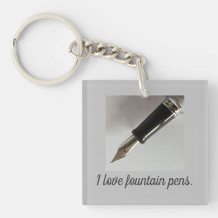 Porte-clés J'aime les stylos-plumes