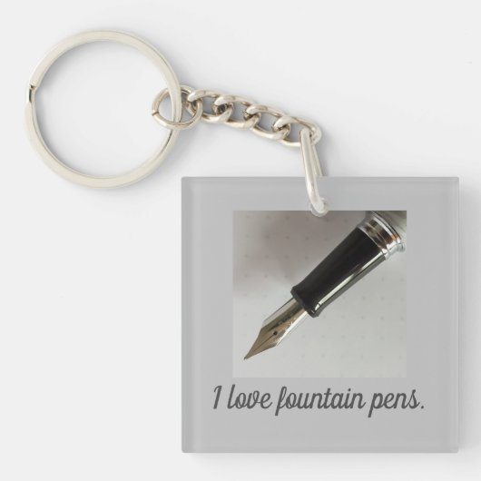 Porte-clés J'aime les stylos-plumes (Devant)