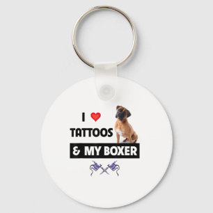 Porte-clés J'Aime Les Tatouages Et Mon Chien Tatoué De Chien