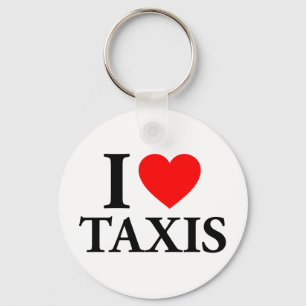 Porte-clés J'aime les taxis