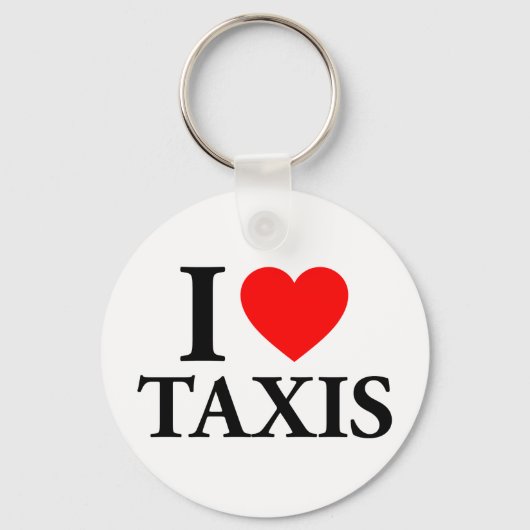Porte-clés J'aime les taxis (Recto)