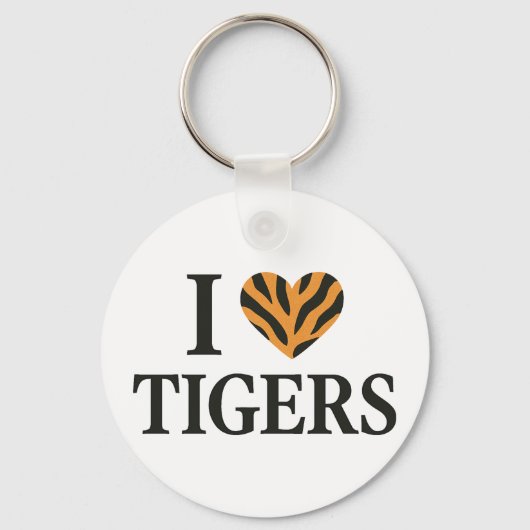 Porte-clés J'aime les tigres (Recto)