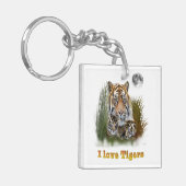 Porte-clés J'aime les tigres (Devant gauche)