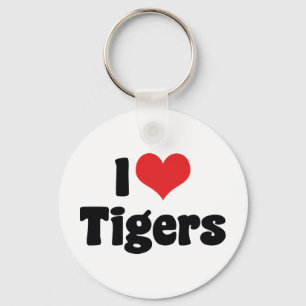 Porte-clés J'aime les tigres à cœur - Amoureux des tigres