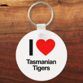 Porte-clés j'aime les tigres de tasmanien (Recto)