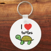 Porte-clés J'aime les tortues (Recto)