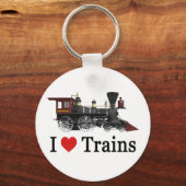 Porte-clés J'aime les trains (Recto)