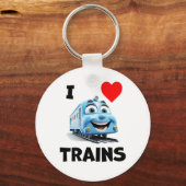 Porte-clés J'aime les trains (Recto)