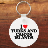 PORTE-CLÉS J'AIME LES TURQUES ET LES ÎLES CAÏCOS (Recto)