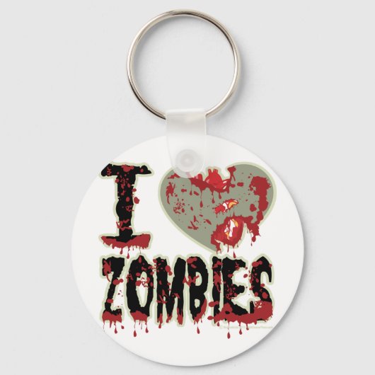 Porte-clés j'aime les zombies ! (Recto)
