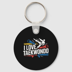 Porte-clés J'aime l'esprit des arts martiaux Taekwondo