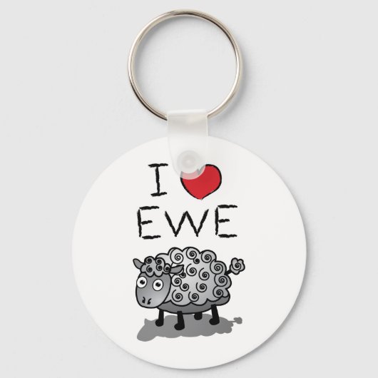 Porte-clés J'Aime L'Ewe ! Saint Valentin (Recto)