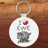Porte-clés J'Aime L'Ewe ! Saint Valentin (Recto)